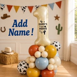 First Rodeo 6 Ft Airfill Personalized Balloon Column