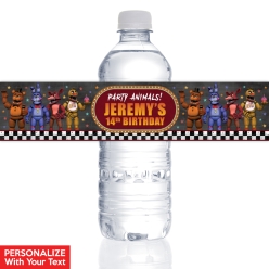 Five Nights At Freddy's PERSONALIZED VINYL Bottle Labels - 10 PK