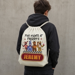 FNaF Five Nights Personalized Drawstring Backpack