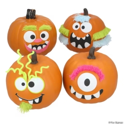 Monster Mayhem Silly Faces Foam Pumpkin Decorating Kit-8Pk