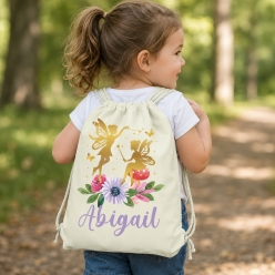 Fairy Personalized Name Drawstring Backpack