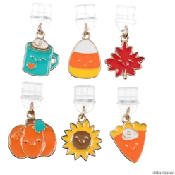 Fall Themed Character USB-C Metal Phone Charm Set