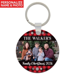 Family Photo Christmas Personalized Keychain