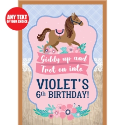 Fancy Horse PERSONALIZED Giant Vinyl Keepsake Door Sign