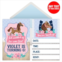 Fancy Horse PERSONALIZED Invitations - 8 Pk