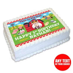Barnyard 1st Photo Personalizable Edible Icing