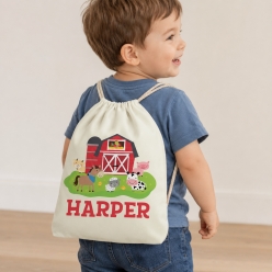 Barn Personalized Drawstring Backpack