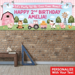 Pink Farm PERSONALIZED Giant Vinyl Keepsake Banner