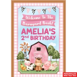 Pink Farm PERSONALIZED Giant Vinyl Keepsake Door Sign