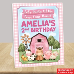 Pink Farm Birthday Personalized 14