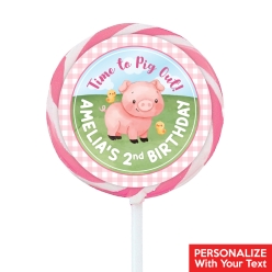 Pink Farm PERSONALIZED Lollipops - 12 Pk