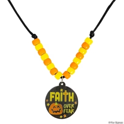 Halloween Faith Over Fear Breakaway Necklace Craft Kit-12Pk