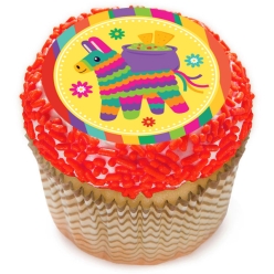 Fiesta Pinata Cupcake Icing Toppers 12pk