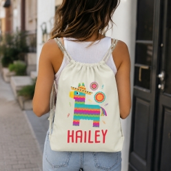 Fiesta Pinata Personalized Drawstring Backpack