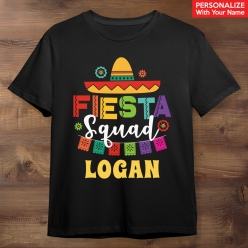 Fiesta Squad Personalized Black T-shirt