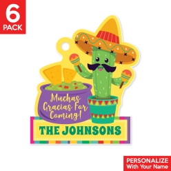 Fiesta PERSONALIZED Shaped Thank You Tags - 6 Pk