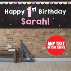 Girl 1st Chalkboard PERSONALIZED Giant Vinyl Keepsake Banner