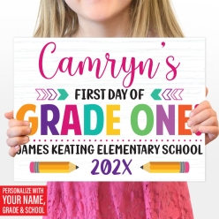First Day Pink PERSONALIZED Large 24
