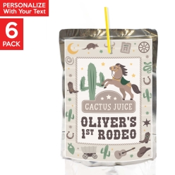 My First Rodeo PERSONALIZED VINYL Juice Labels - 6 PK