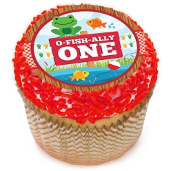 O-Fish-Ally One Cupcake Icing Toppers 12pk