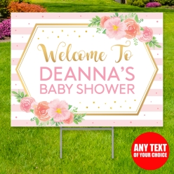 34% OFF: Floral Baby Shower PERSONALIZED Large Yard Sign