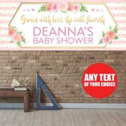Floral Baby Shower PERSONALIZED Giant Vinyl Keepsake Banner