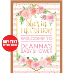 Floral Baby Shower PERSONALIZED Giant Vinyl Keepsake Door Sign