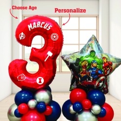 Avengers 6 Ft Airfill Personalized Double Balloon Column Kit