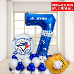 Blue Jays 1 Digit - 6 Ft Airfill Personalized Balloon Column Kit