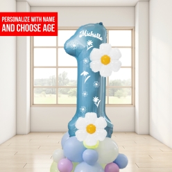 Daisy Party Airfill Personalized Balloon Column