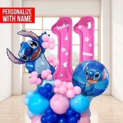 *Lilo & Stitch 2 Digit 6 Ft Airfill Personalized Balloon Column