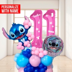 *Lilo & Stitch 2 Digit 6 Ft Airfill Personalized Balloon Column