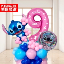 *Lilo & Stitch 1 Digit 6 Ft Airfill Personalized Balloon Column