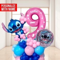 *Lilo & Stitch 1 Digit 6 Ft Airfill Personalized Balloon Column