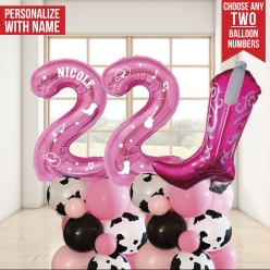 *Nashville 2 Digit - 6 Ft Airfill Personalized Balloon Column