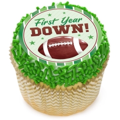 Football 1st Birthday Cupcake Icing Toppers 12pk