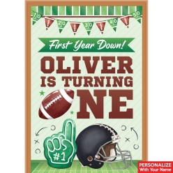 Football 1st Birthday PERSONALIZED Giant Vinyl Door Sign
