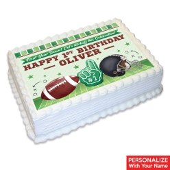Football 1st Birthday Personalized Edible Icing