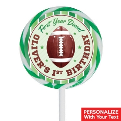 Football 1st Birthday PERSONALIZED Lollipops - 12 Pk