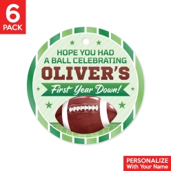 Football 1st Birthday PERSONALIZED Thank You Tags - 6 Pk