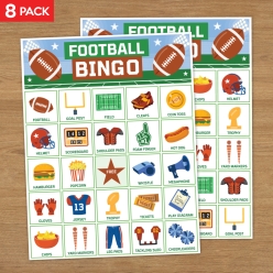 Football Bingo Party Game for 8