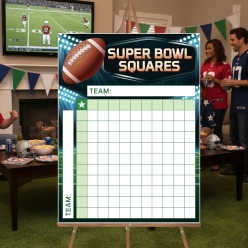 Superbowl Squares Large Scoreboard Easel Sign