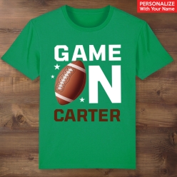 Football Game On Personalized Green T-shirt