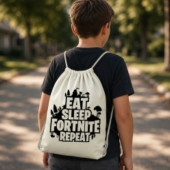 Eat Sleep Fortnite Repeat Drawstring Backpack