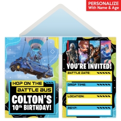 Fortnite PERSONALIZED Invitations - 8 Pack