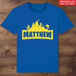 Fortnite Personalized Blue T-shirt- Choose Size
