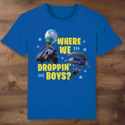 Where We Dropping Boys Blue T-Shirt- Choose Size