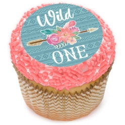 Boho Free Spirit Wild One Cupcake Icing Toppers 12pk