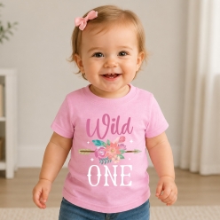 Free Spirit Wild One Boho Light Pink T-shirt