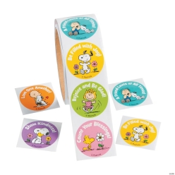 Snoopy & Friends Inspirational Sticker Roll-100Pk